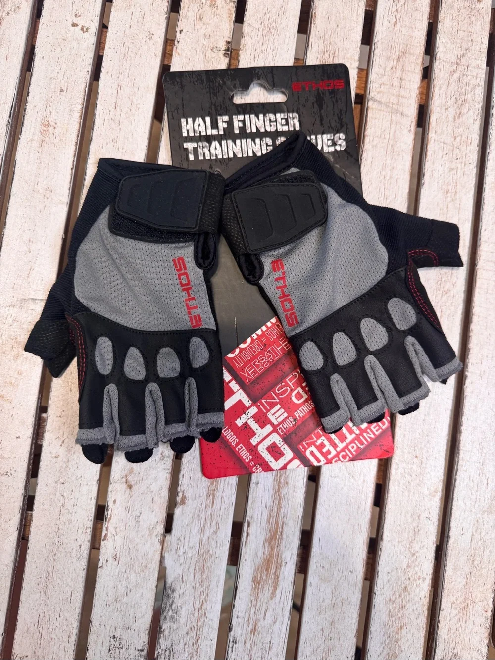 Ethos Kids Half-Finger Training Gloves in Black & Gray